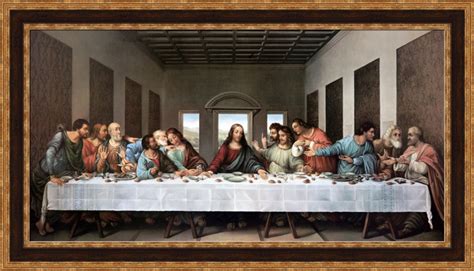 Leonardo da Vinci The Last Supper Framed Canvas Giclee Print 48"x27 ...