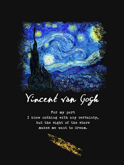 "Vincent Van Gogh "Starry Night", Poem / Quote, Signature." T-shirt by ...