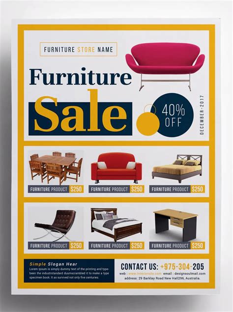 Furniture sale flyer template psd – Artofit