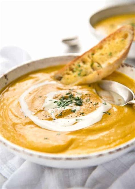 No Chop Roast Butternut Pumpkin / Squash Soup | RecipeTin Eats