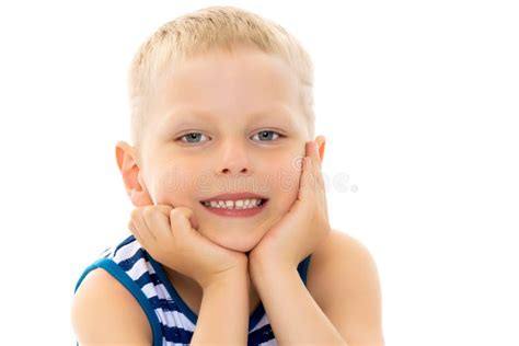 The Little Boy Smiles. Portrait. Stock Photo - Image of beautiful ...