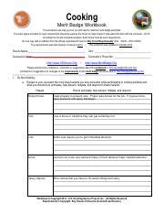 42 bsa cooking merit badge worksheet - Worksheet Master