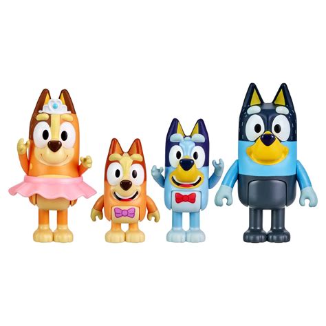 "Bluey's Family 'The Show' 4-Pack, 2.5-3"" Figures, Bluey, Bingo ...