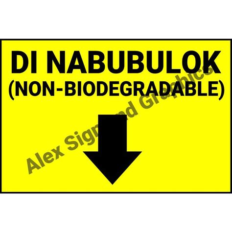 Di-Nabubulok (Non-Biodegradable) PVC Signage - A4 Size (7.5 x 11.25 ...