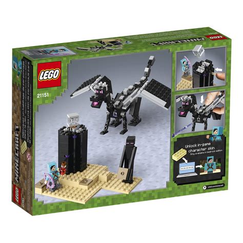 LEGO Minecraft The End Battle 21151 Ender Dragon Building Kit Includes ...