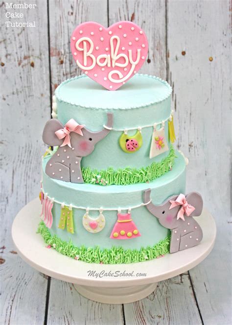 Elephant Clothesline Cake- Video Tutorial | My Cake School