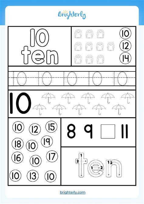 Free Printable Number 10 Worksheets - Printable Form, Templates and Letter