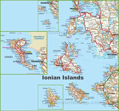 Ionian Islands tourist map - Ontheworldmap.com