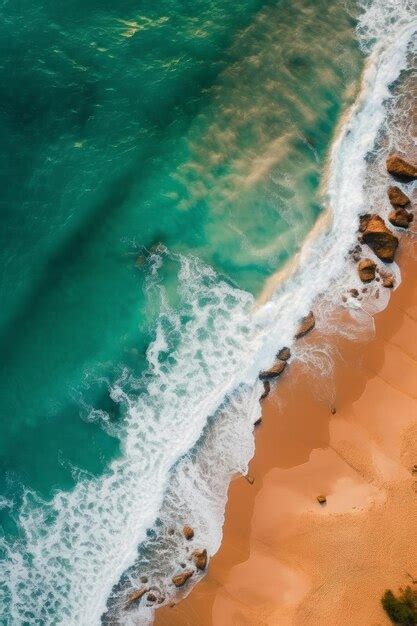 Premium AI Image | aerial view of an ocean beach