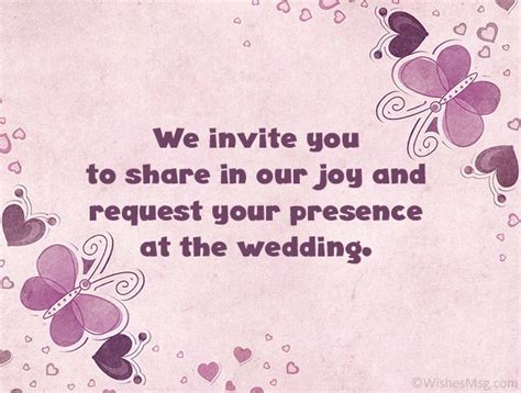 100+ Wedding Invitation Messages and Quotes - WishesMsg