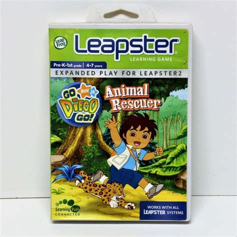 LEAPFROG LEAPSTER LEARNING GAME GO DIEGO GO ANIMAL RESCUER (NICK JR) 4 ...