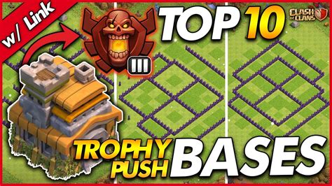 TOP 10 BEST TROPHY PUSHING BASES FOR TH7!! | TH7 Trophy Push Base w ...