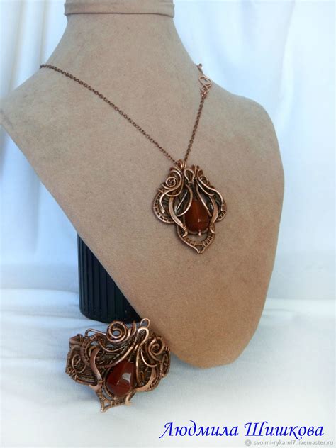 Jewelry set with carnelian – заказать на Ярмарке Мастеров – ENG9XCOM ...