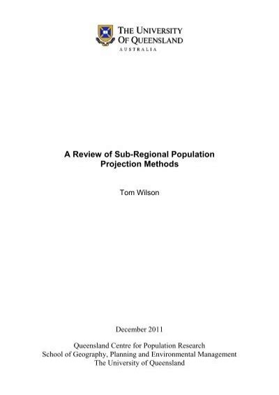 A Review of Sub-Regional Population Projection Methods