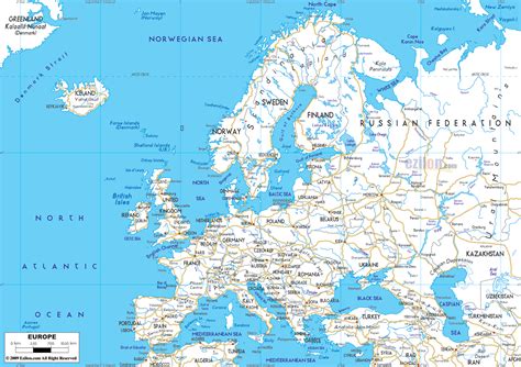 Detailed Clear Large Road Map of Europe - Ezilon Maps