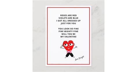 Funny Roses Are Red Poem Valentines Day Girlfriend Holiday Postcard ...