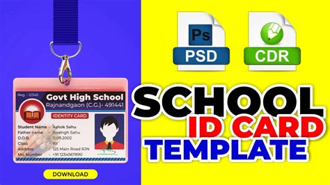 School id card template psd free download - creationspana