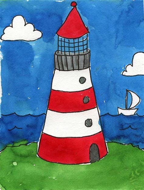 How to Draw a Lighthouse · Art Projects for Kids | Kids art projects ...