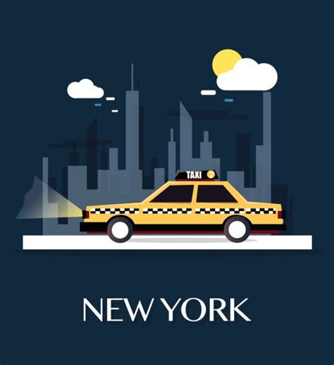 50+ New York City Taxi Cab Night Stock Illustrations, Royalty-Free ...