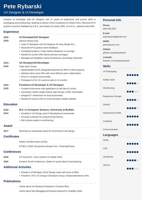 UX Designer Resume & UI Developer Resume—25+ Tips + Examples