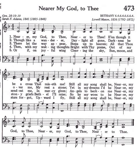 Nearer My God To Thee (Hymn) SATB | Gospel song lyrics, Great song ...