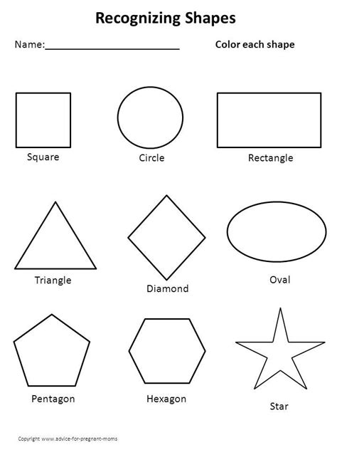 Shapes Printables For Kindergarten