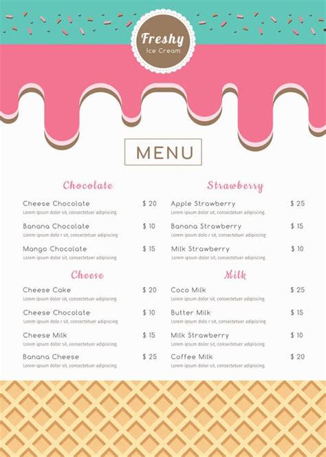 9+ Ice Cream Menu Templates - PSD, Vector EPS, AI Illustrator Download ...