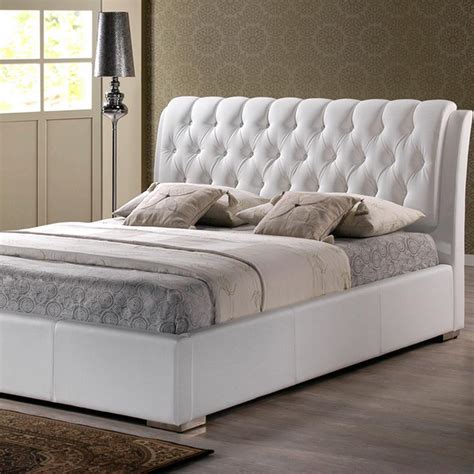 Baxton Studio Bianca Transitional White Faux Leather Upholstered King ...