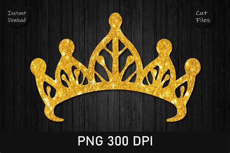 Princess Crown Gold Glitter Clipart Graphic by Rizu Designs · Creative ...