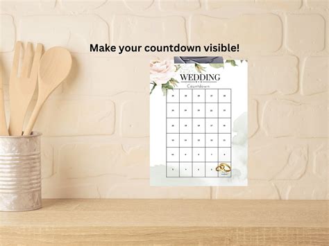 Wedding Countdown Calendar Instant Download Printable PDF - Etsy