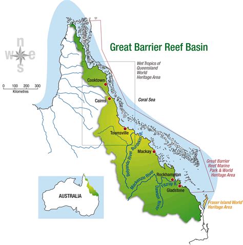 Great Barrier Reef Basin Map • mappery