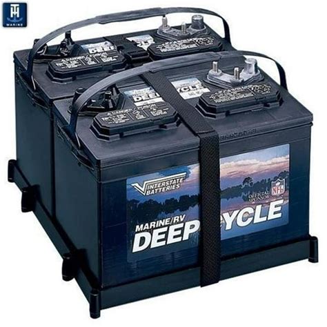 T-H Marine Dual Battery Holder Tray with Plastic Buckle For Two Series ...