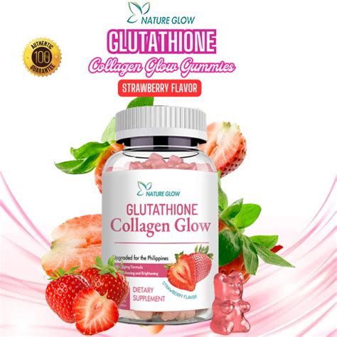 Natural Glow Glutathione Collagen Glow Strawberry Flavor Anti-Aging ...