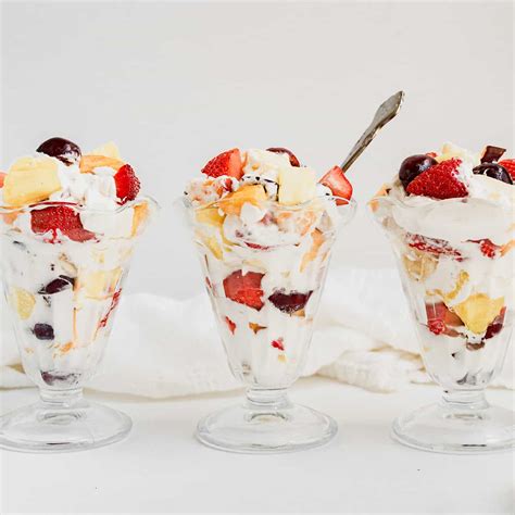 Whipped Cream Fruit Salad - The Curly Spoon