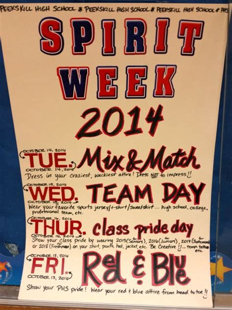 Got Spirit? School Spirit Week Schedule – Mercury