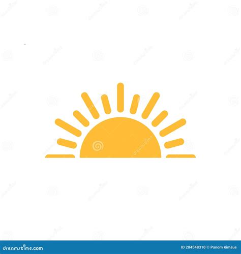 A Half Sun Is Setting Downwards Icon Vector Sunset Concept For Graphic ...