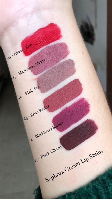 Sephora Cream Lip Stains : r/swatchitforme