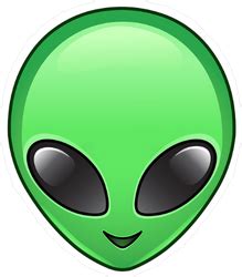 Green Alien Face Emoji Sticker