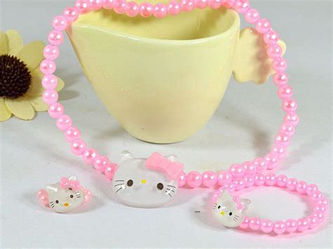 2016 Hot Sale Hello Kitty Children Jewelry Set Hello Kitty Necklace ...