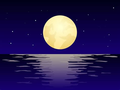 Beautiful Night Time Beach Vectors | Night illustration, Beach ...