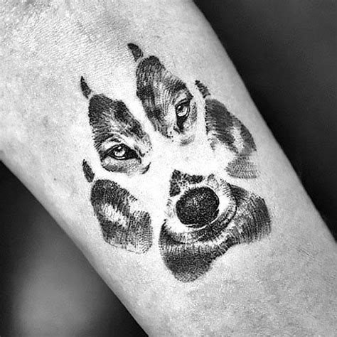 Animal Print Paw Wolf Tattoo Idea