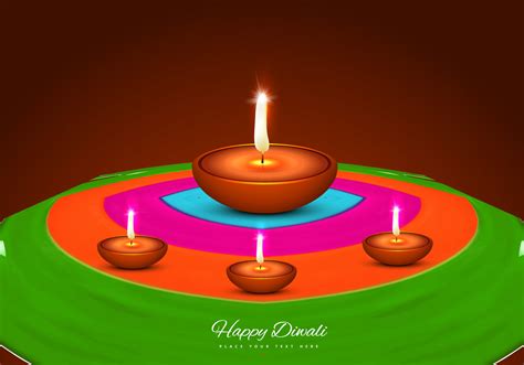 Diya On Rangoli - Download Free Vector Art, Stock Graphics & Images