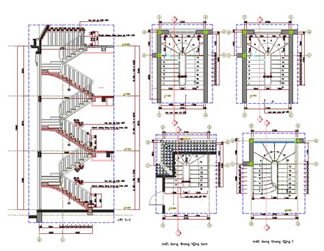 Steel stairs details dwg - Cadbull