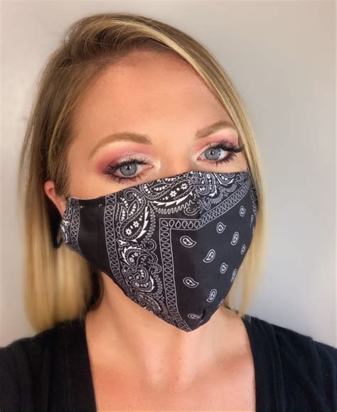 New Style Bandana face Mask-Black bandana mask-Face Mask with | Etsy