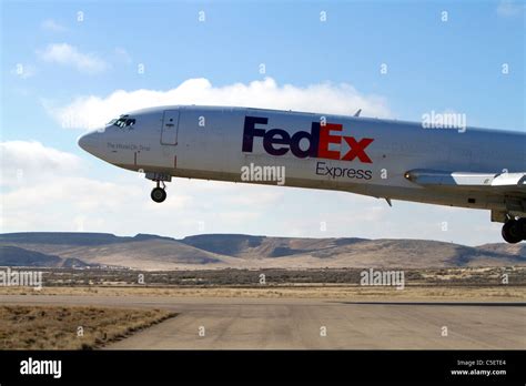 FedEx Boeing 727 cargo plane landing at the Boise Airport, Idaho, USA ...