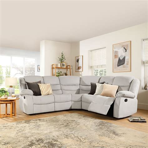 Sorrento Recliner Corner Sofa, Dove Grey Classic Plush Fabric Only £899 ...