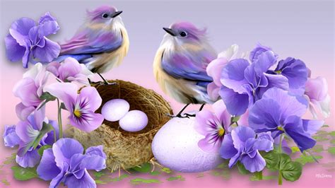 Flowers Wallpaper Hd Birds - 1920x1080 Wallpaper - teahub.io