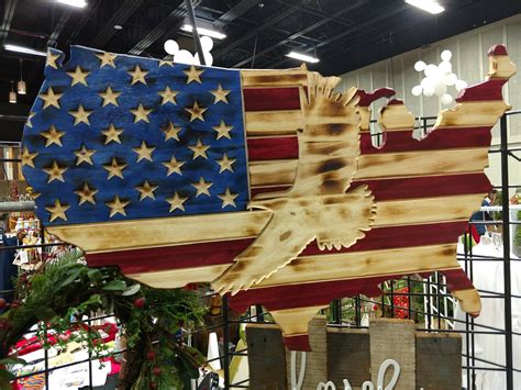 American Flag, United States Outline Wooden Flag With Eagle - Etsy ...