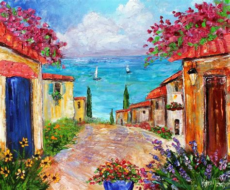 Palette Knife Painters, International: Original oil painting Lake Como ...