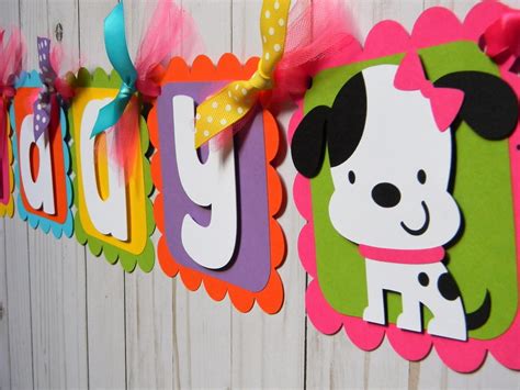 Puppy Dog Banner Happy Birthday Banner Puppy Party | Etsy